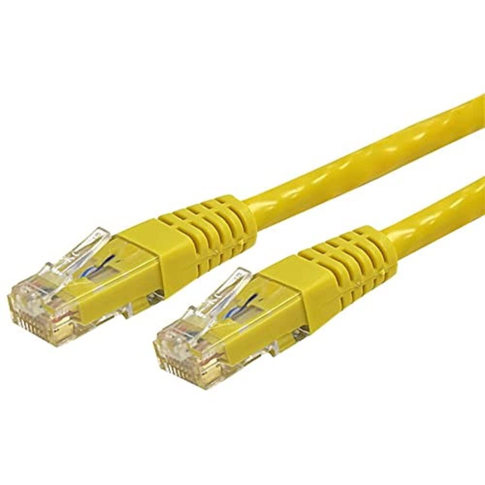 image:imageStarTechcom 20ft CAT6 Ethernet Cable Orange CAT 6 Gigabit Ethernet Wire 650MHz 100W PoE RJ45 UTP Molded Category 6 NetworkPatch Cord wStrain ReliefFluke Tested ULTIA Certified C6PATCH20ORYellow