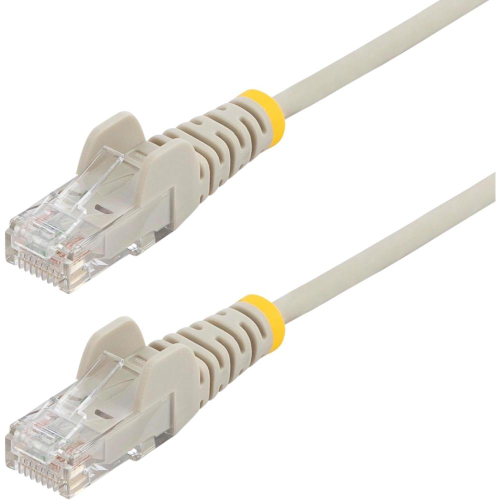image:imageStarTechcom 15 m CAT6 Cable Slim CAT6 Patch Cord Black Snagless RJ45 Connectors Gigabit Ethernet Cable 28 AWG N6PAT150CMBKSGray
