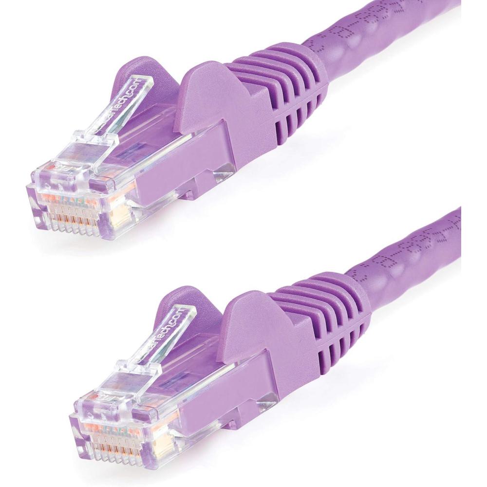 image:imageStarTechcom 15m CAT6 Ethernet Cable Yellow CAT 6 Gigabit Ethernet Wire 650MHz 100W PoE RJ45 UTP Category 6 NetworkPatch Cord Snagless wStrain Relief Fluke Tested ULTIA Certified N6PATC15MYLPurple