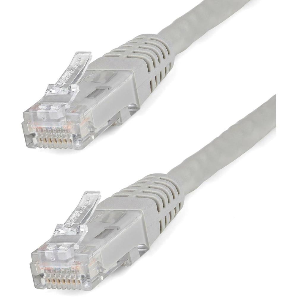 image:imageStarTechcom 20ft CAT6 Ethernet Cable Orange CAT 6 Gigabit Ethernet Wire 650MHz 100W PoE RJ45 UTP Molded Category 6 NetworkPatch Cord wStrain ReliefFluke Tested ULTIA Certified C6PATCH20ORGray