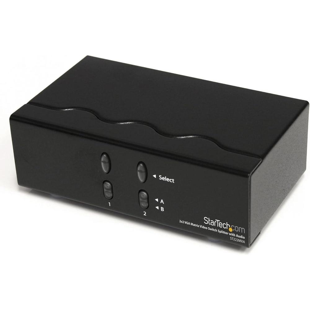 image:imageStarTechcom 2x2 VGA Matrix Video Switch Splitter with Audio Videoaudio switch desktop ST222MXA