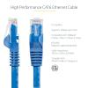 StarTech.com 10m CAT6 Ethernet Cable – Grey CAT 6 Gigabit Ethernet Wire -650MHz 100W PoE++ RJ45 UTP Category 6 Network/Patch Cord Snagless w/Strain Relief Fluke Tested UL/TIA Certified (N6PATC10MGR)(Blue)