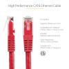 StarTech.com 20ft CAT6 Ethernet Cable – Orange CAT 6 Gigabit Ethernet Wire -650MHz 100W PoE++ RJ45 UTP Molded Category 6 Network/Patch Cord w/Strain Relief/Fluke Tested UL/TIA Certified (C6PATCH20OR)(Red)