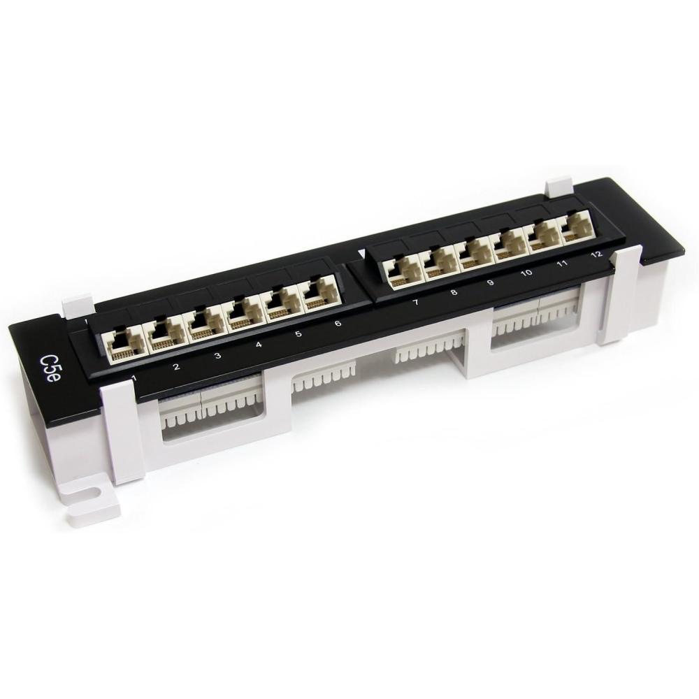 image:imageStarTechcom 1U 12 Port Wall Mount Cat5e 110 Patch Panel 45 Degree PANEL4512
