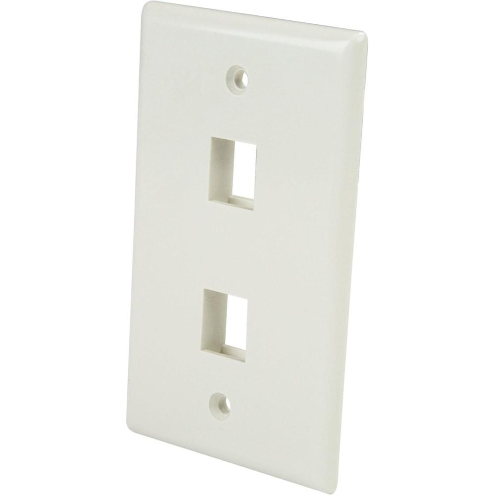 image:imageStarTechcom Dual Outlet RJ45 Universal Wall Plate White