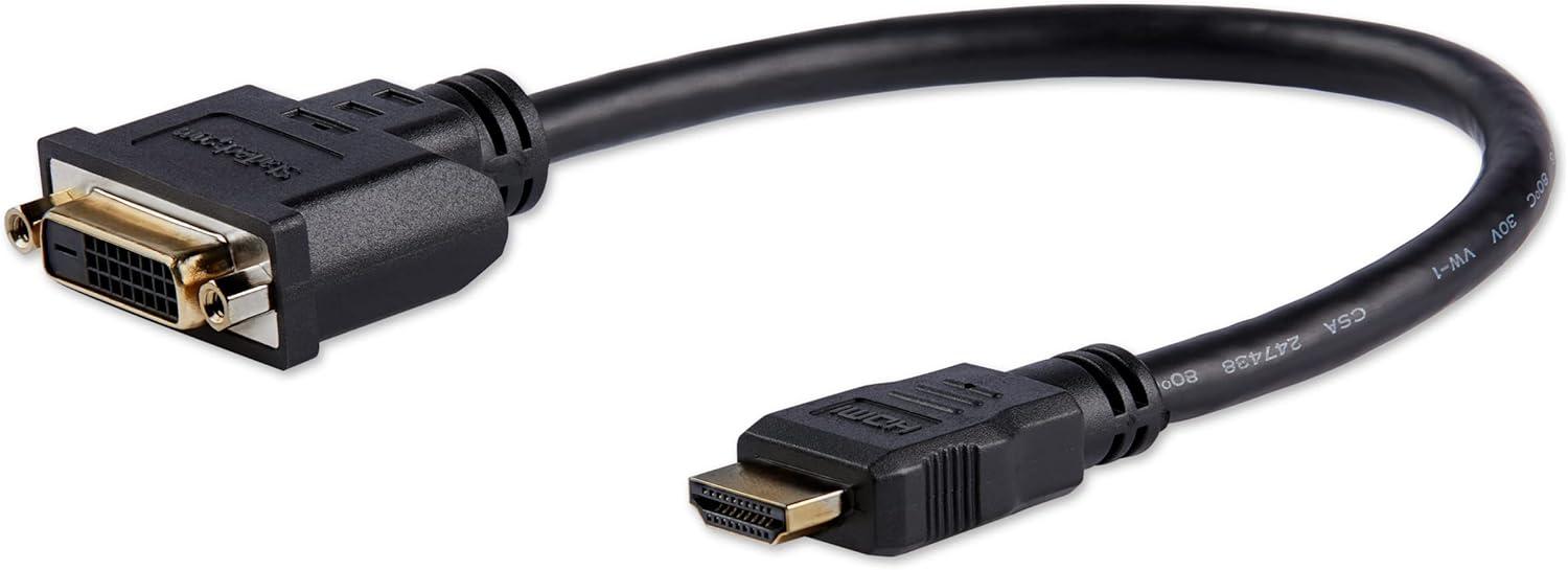 image:imageStarTechcom 8 in 20cm HDMI to DVI Adapter DVID to HDMI 1920x1200p 10 Pack HDMI Male to 24 Pin DVID Female Digital Monitor Adapter Cable MF HDMI to DVI Display Cord Black HDDVIMF8IN10PK