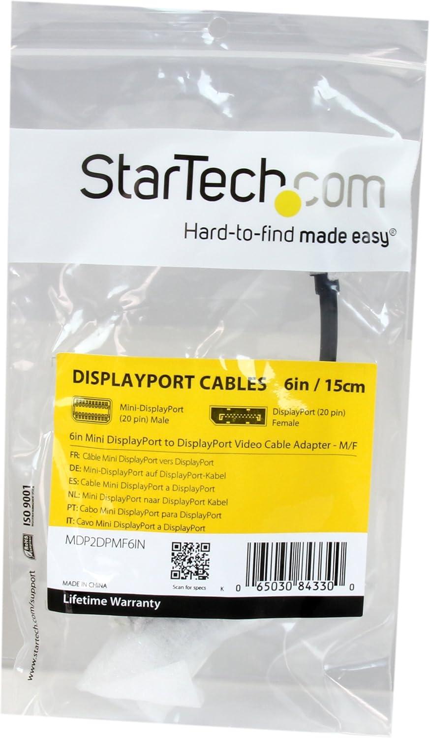 image:imageStarTechcom Mini DisplayPort to DisplayPort Adapter 4K x 2K UHD Video Mini DP to DP Converter Mini DisplayPort to DisplayPort 12 Adapter mDP PCComputer to DP MonitorDisplay MDP2DPMF6INBlack