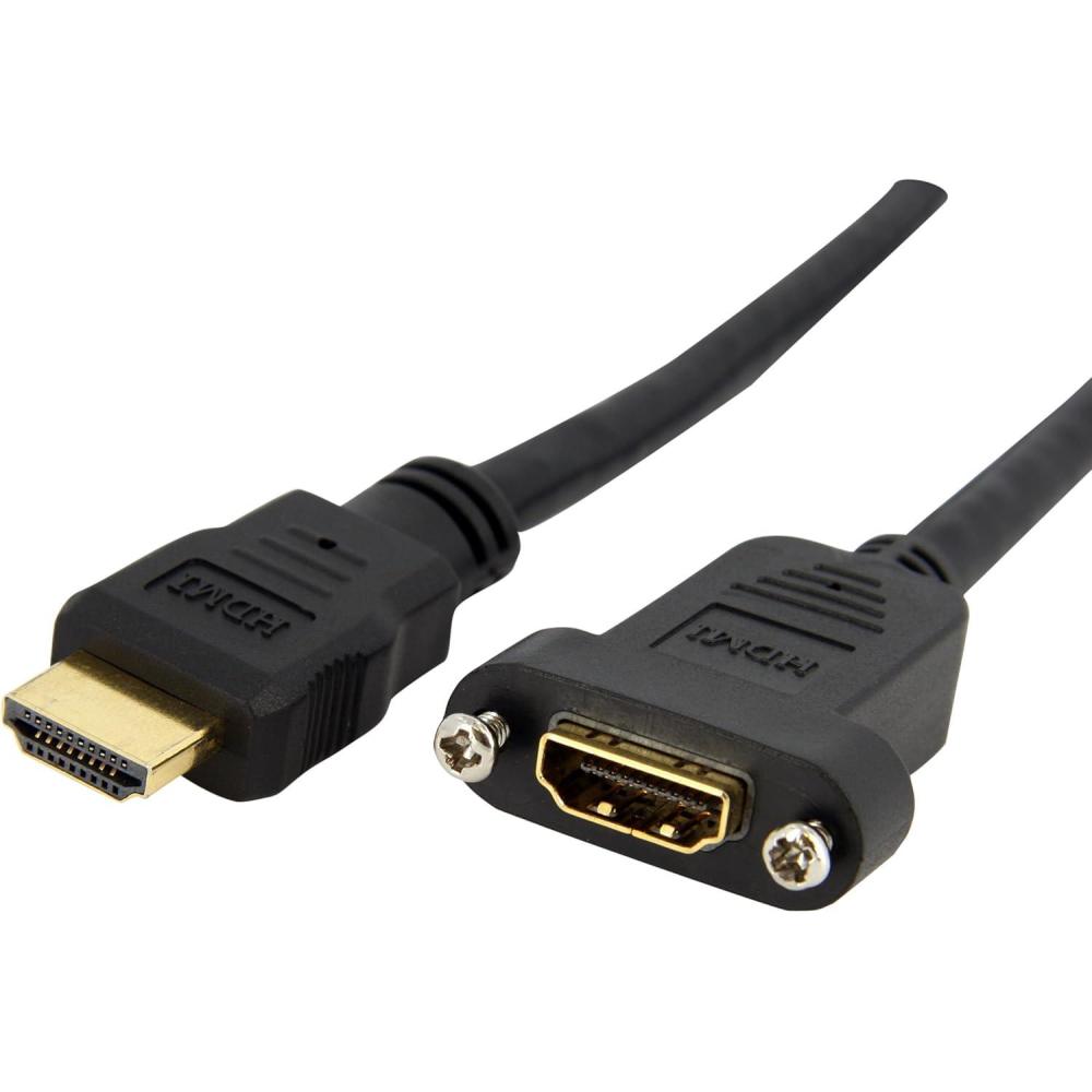 image:imageStarTechcom 3ft HDMI Female to Male Adapter 4K High Speed Panel Mount HDMI Cable 4K 30Hz UHD HDMI 102 Gbps Bandwdith 4K HDMI Female to HDMI Male HDMI Panel Mount Connector Cable HDMIPNLFM3