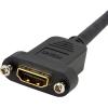 StarTech.com 3ft HDMI Female to Male Adapter, 4K High Speed Panel Mount HDMI Cable, 4K 30Hz UHD HDMI, 10.2 Gbps Bandwdith, 4K HDMI Female to HDMI Male, HDMI Panel Mount Connector Cable (HDMIPNLFM3)