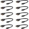 StarTech.com 8 in (20cm) HDMI to DVI Adapter, DVI-D to HDMI (1920x1200p), 10 Pack, HDMI Male to 24 Pin DVI-D Female, Digital Monitor Adapter Cable M/F, HDMI to DVI Display Cord, Black (HDDVIMF8IN10PK)