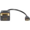 StarTech.com 1 ft. (0.3 m) HDMI Splitter Cable – 2 Port – HDMI to HDMI and DVI-D Adapter – HDMI Splitter (HDMISPL1DH) Black