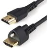 StarTech.com 2m(6ft) HDMI Cable with Locking Screw – 4K 60Hz HDR – High Speed HDMI 2.0 Monitor Cable with Locking Screw Connector for Secure Connection – HDMI Cable with Ethernet – M/M (HDMM2MLS)(1M (3.3 Feet))