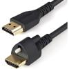 StarTech.com 2m(6ft) HDMI Cable with Locking Screw – 4K 60Hz HDR – High Speed HDMI 2.0 Monitor Cable with Locking Screw Connector for Secure Connection – HDMI Cable with Ethernet – M/M (HDMM2MLS)(2M (6.6 Feet))