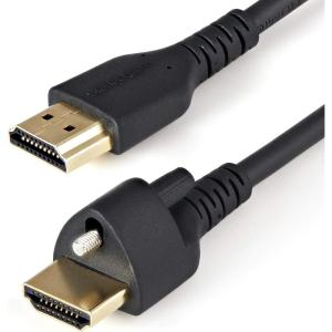 StarTech.com 2m(6ft) HDMI Cable with Locking Screw – 4K 60Hz HDR – High Speed HDMI 2.0 Monitor Cable with Locking Screw Connector for Secure Connection – HDMI Cable with Ethernet – M/M (HDMM2MLS)(2M (6.6 Feet))