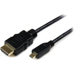 StarTech.com 3ft Micro HDMI to HDMI Cable with Ethernet – 4K 30Hz Video – Durable High Speed Micro HDMI Type-D to HDMI 1.4 Adapter Cable/Converter Cord – UHD HDMI Monitors/TVs/Displays (HDMIADMM3)(3 ft)