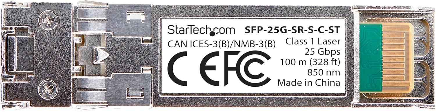 image:imageStarTechcom Cisco SFP25GLRS Compatible SFP28 Module 25Gb Single Mode Fiber SMF 25GbE 10km 62mi LC Transceiver100m 328ft