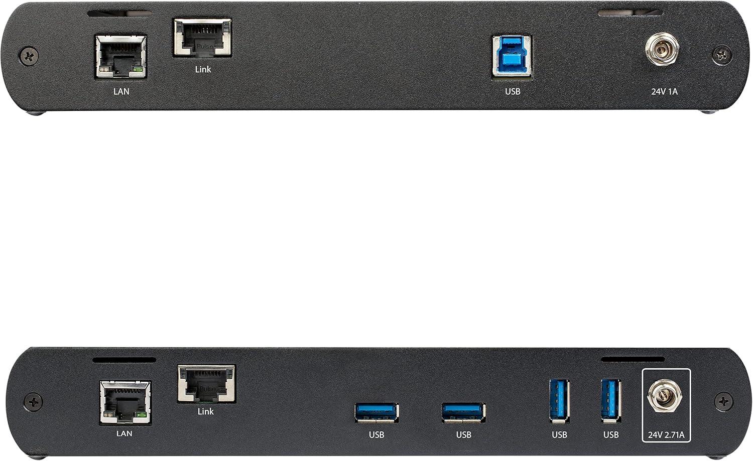 image:imageStarTechcom 4Port USB 30 Extender Hub with 1x Gigabit Ethernet Port Extension Over Single Cat6aCat7 Cable RJ45 330ft 100m USB Extender Kit USBA 5Gbps USB 3231 Gen 1 USB3004EXT2