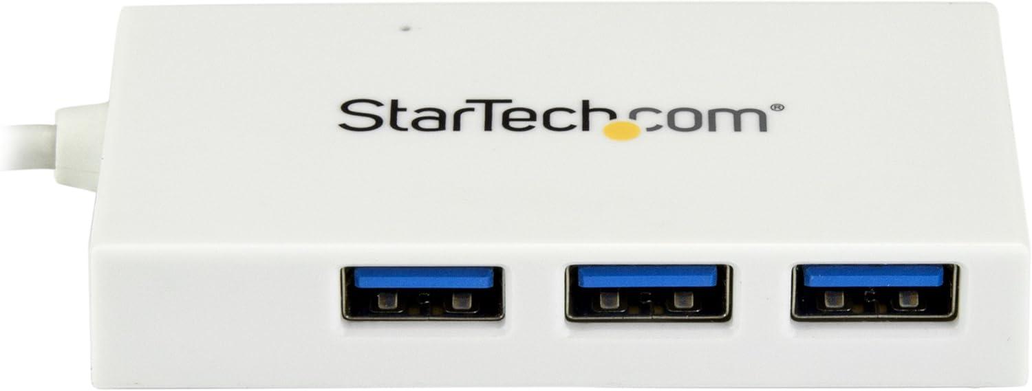 image:imageStarTechcom 4Port USB 30 Hub Powered USB 30 Hub USBC to 1x USBC and 3X USBA Adapter USB 30 5Gbps USBC Port Expander White TAA HB30C3A1CFBWhite