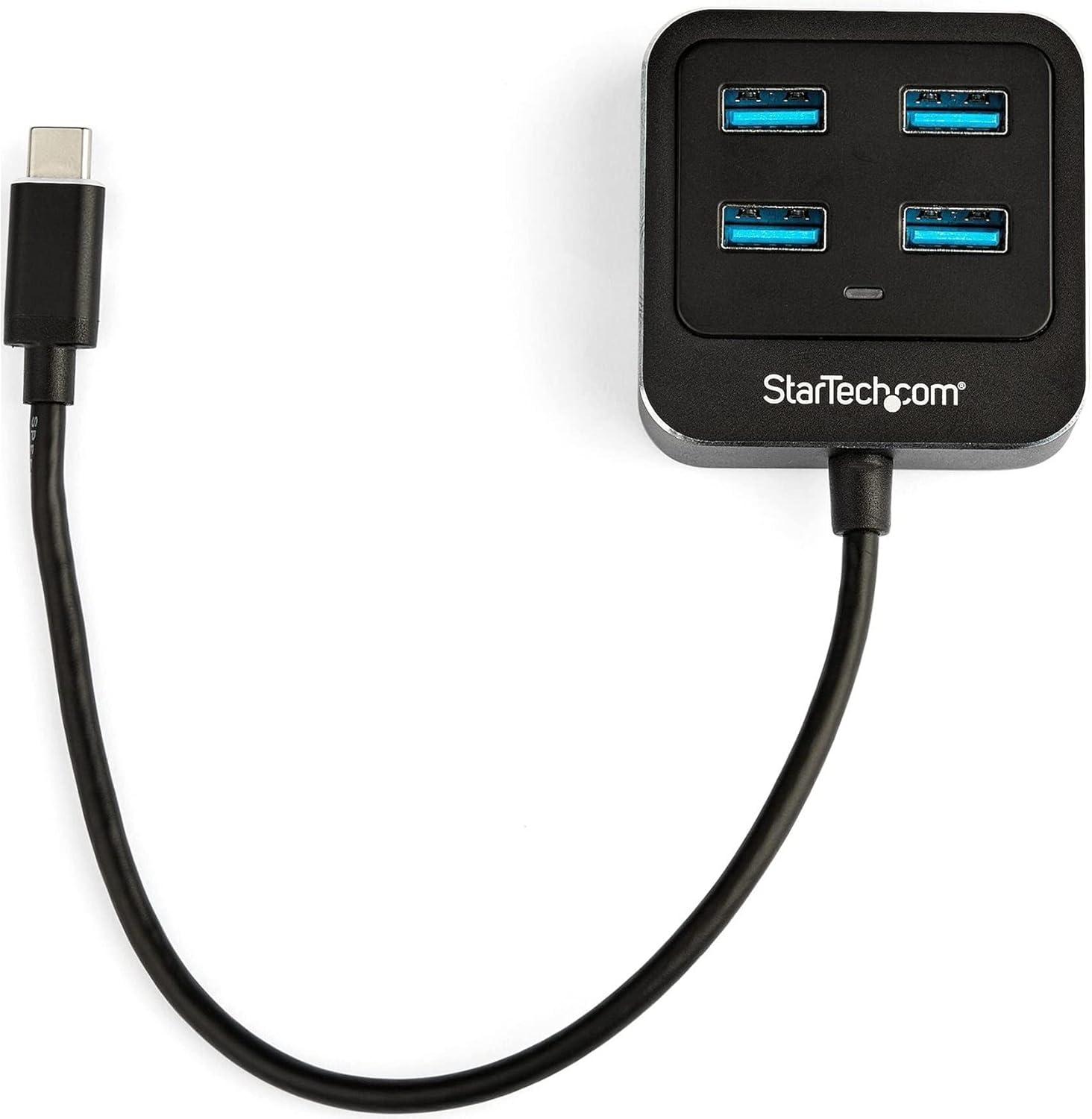image:imageStarTechcom 4Port USB C Hub  USBC to 4X USBA Ports  SuperSpeed 10Gbps USB 3132 Gen 2 TypeC Hub  USB Bus Powered  PortableCompact USBC to USB Adapter Hub for Laptop  Aluminum HB31C4AB