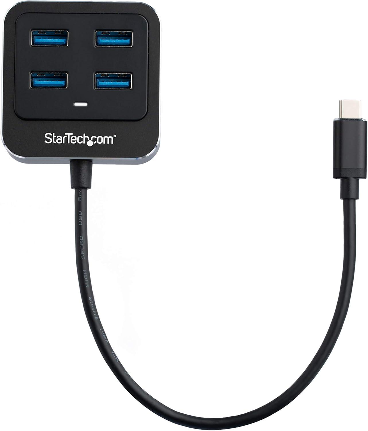 image:imageStarTechcom 4Port USB C Hub  USBC to 4X USBA Ports  SuperSpeed 10Gbps USB 3132 Gen 2 TypeC Hub  USB Bus Powered  PortableCompact USBC to USB Adapter Hub for Laptop  Aluminum HB31C4AB