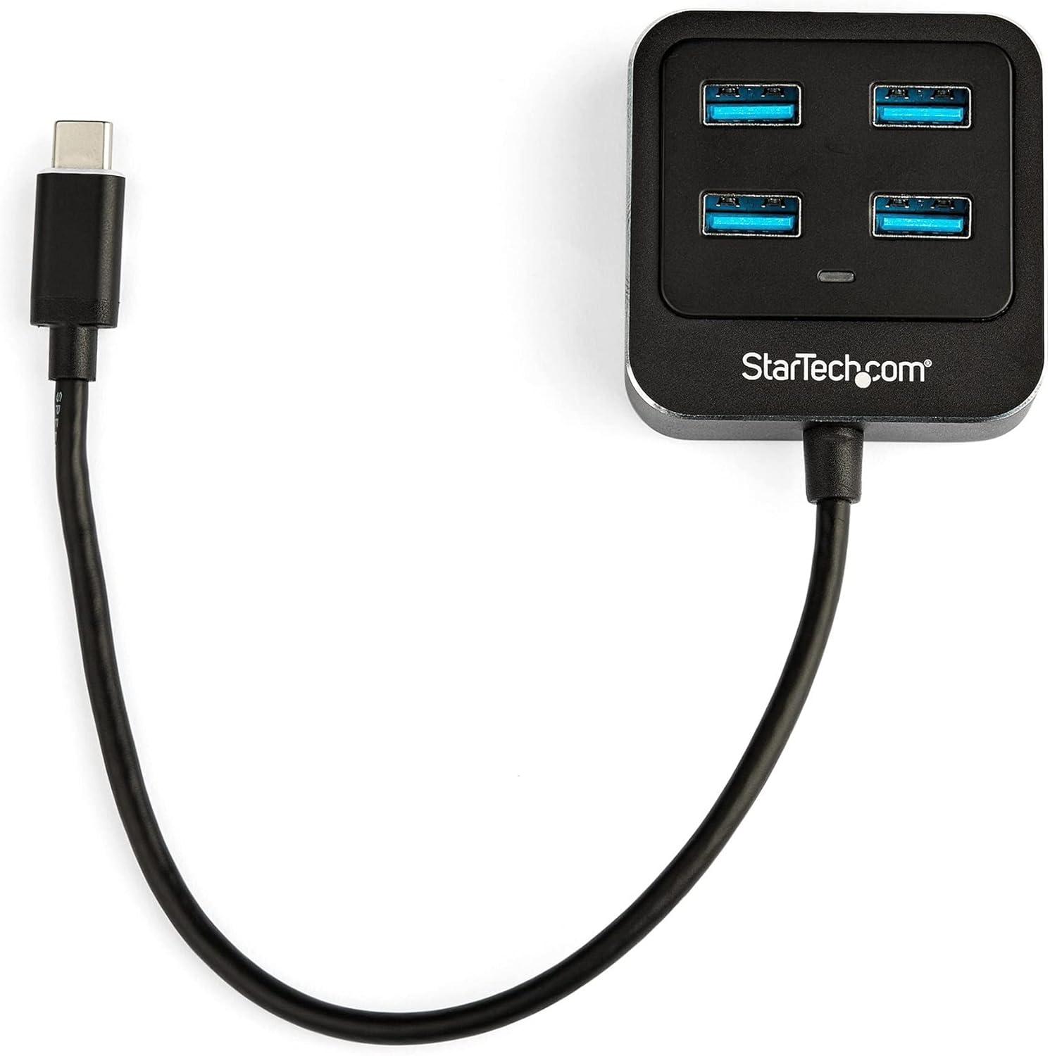image:imageStarTechcom 4Port USB C Hub  USBC to 4X USBA Ports  SuperSpeed 10Gbps USB 3132 Gen 2 TypeC Hub  USB Bus Powered  PortableCompact USBC to USB Adapter Hub for Laptop  Aluminum HB31C4AB