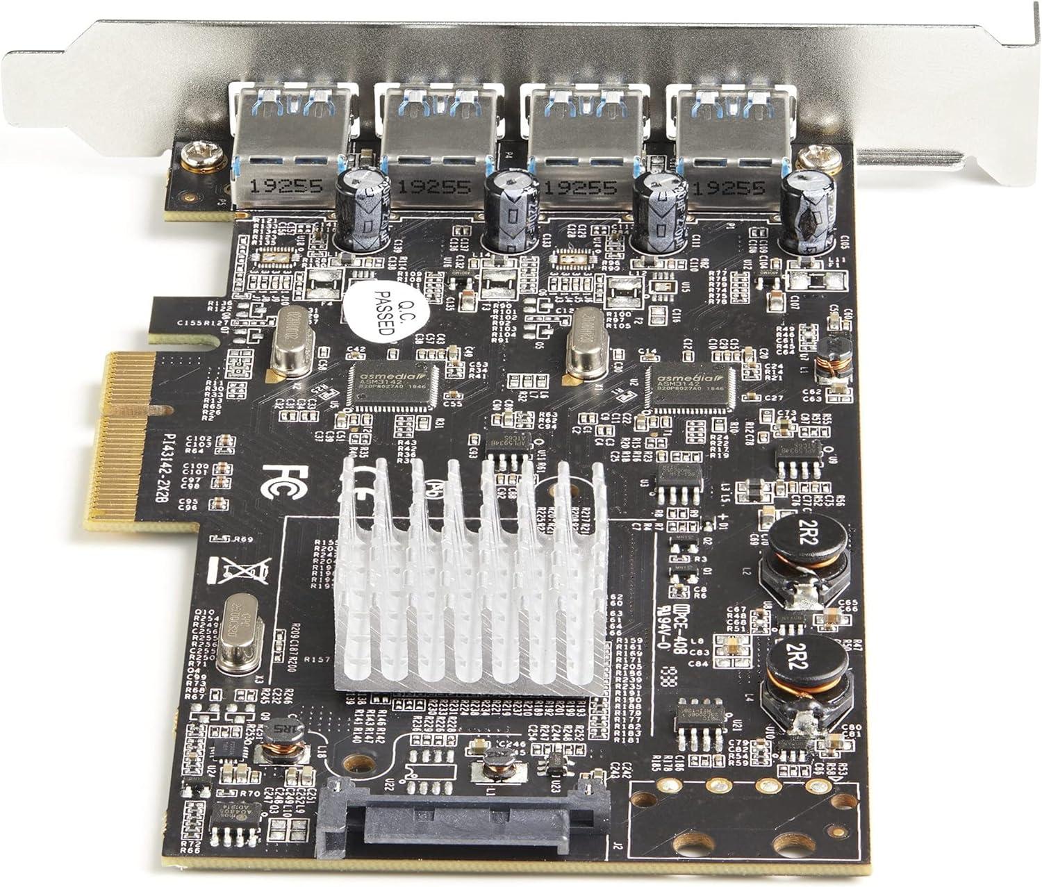 image:imageStarTechcom 4Port USB PCIe Card 10Gbps USB PCI Express Expansion Card w 2 Controllers 2X USBC amp 2X USBA Ports USB 3231 Gen 2 USBUSBC PCIe Card Full Profile PEXUSB312A2C2V4 USBA