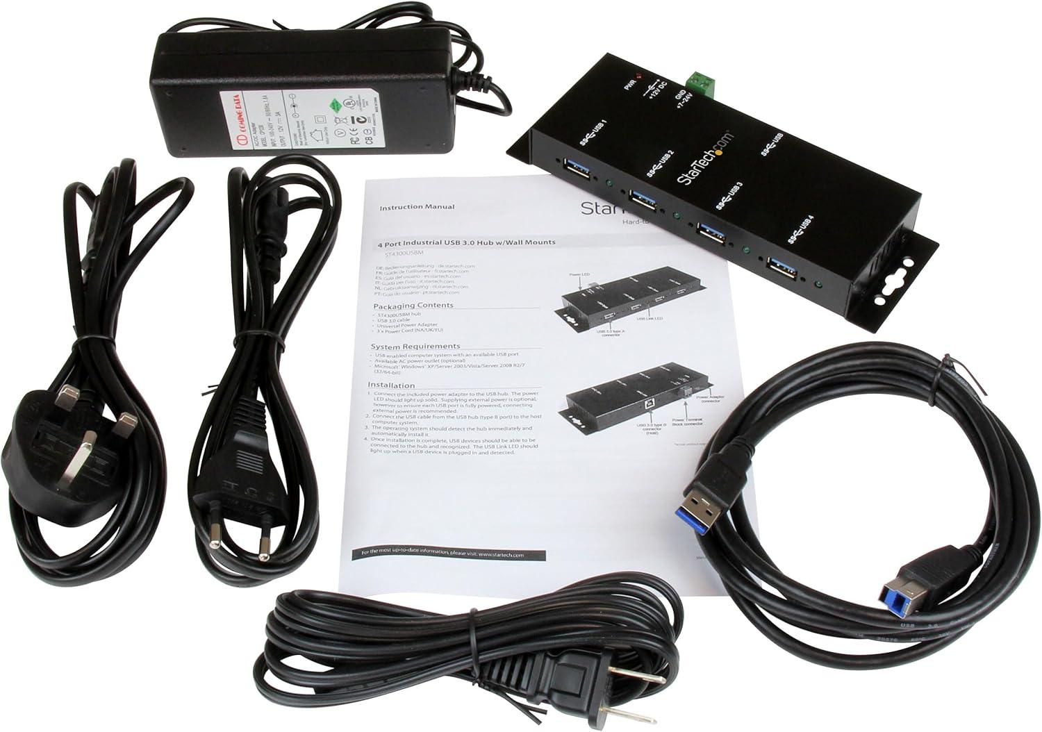 image:imageStarTechcom Mountable USB 30 hub Industrial Rugged Black Metal Bus Powered USB 3 Hub USB Extender Powered USB 30 Hub