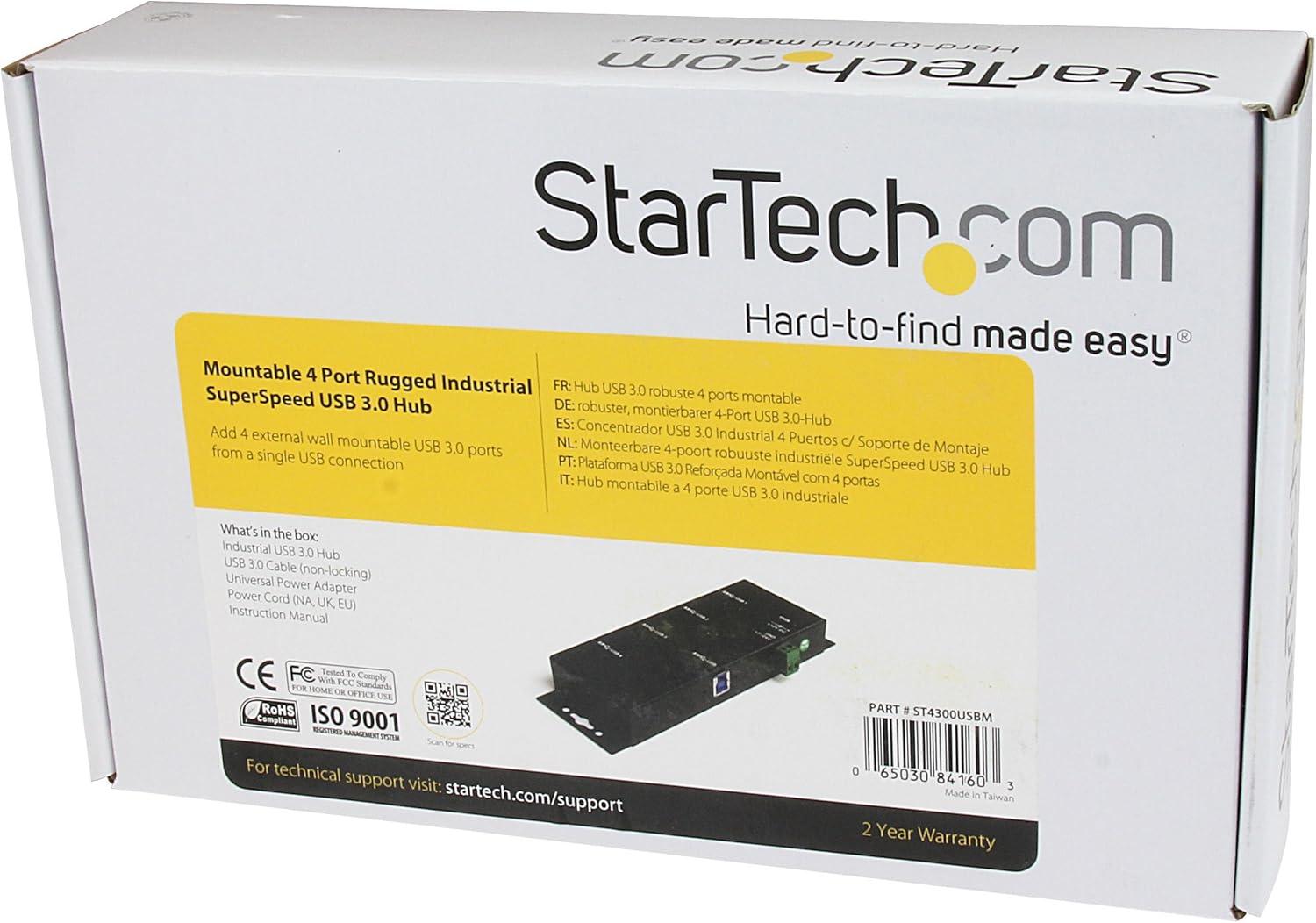 image:imageStarTechcom Mountable USB 30 hub Industrial Rugged Black Metal Bus Powered USB 3 Hub USB Extender Powered USB 30 Hub