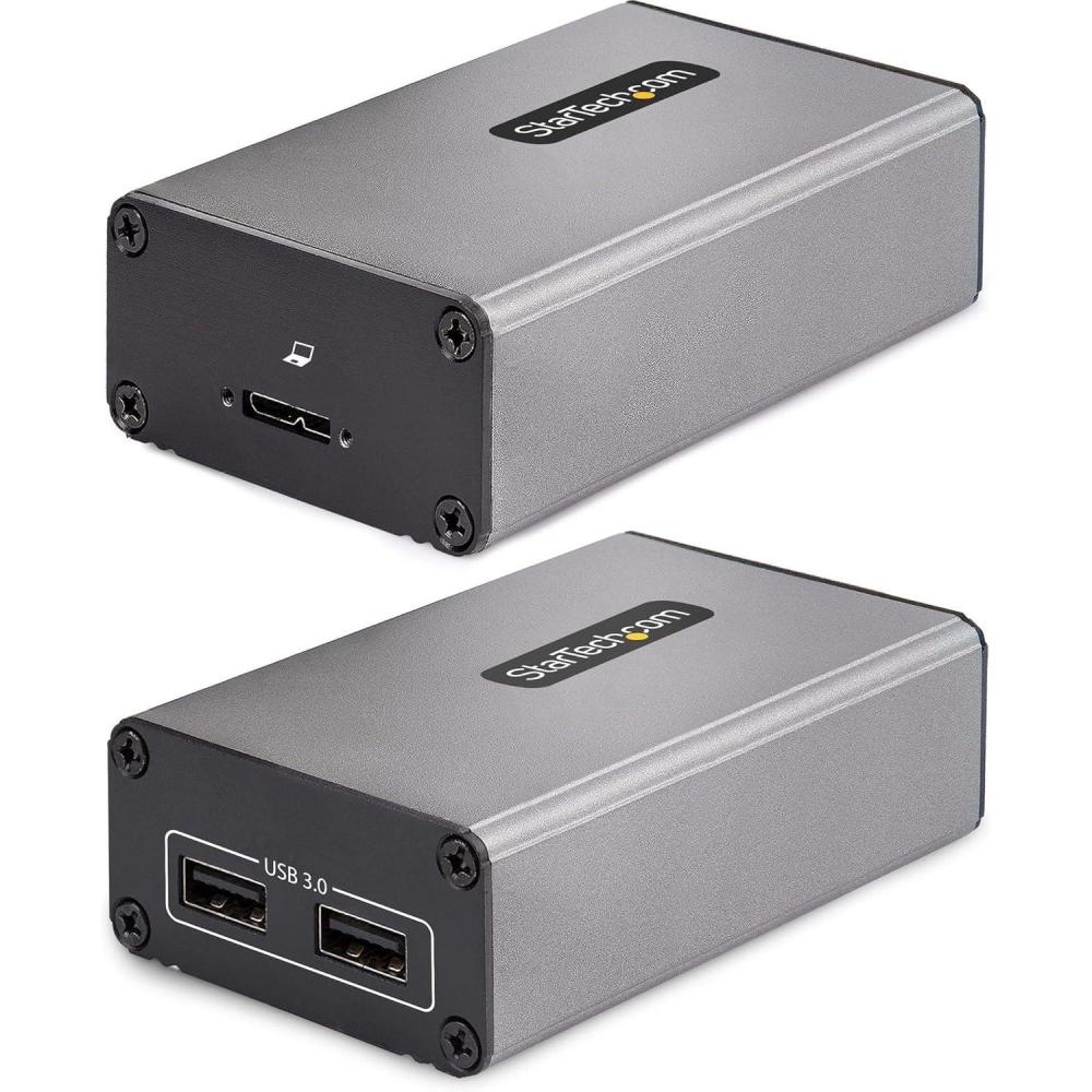 image:imageStarTechcom 2Port USB 30 Extender Over OM3 Multimode Fiber LCLC 2X USBA Hub 5Gbps 350m 1150ft Range Durable USB Fiber Optic Extender Optical USB Extender TAA