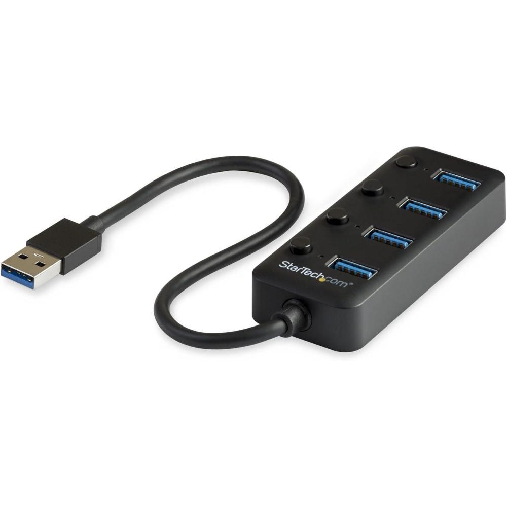 image:imageStarTechcom 4 Port USB 30 Hub USBA to 4x USB 30 TypeA with Individual OnOff Port Switches SuperSpeed 5Gbps USB 3132 Gen 1 USB Bus Powered Portable 98 Attached Cable HB30A4AIB