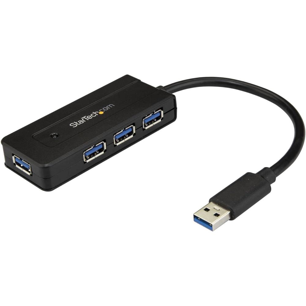 image:imageStarTechcom 4 Port USB 30 Hub SuperSpeed 5Gbps with Fast Charge Portable USB 31 Gen 1 TypeA LaptopDesktop Hub USB Bus Power or Self Powered for High Performance MiniCompact ST4300MINI Black