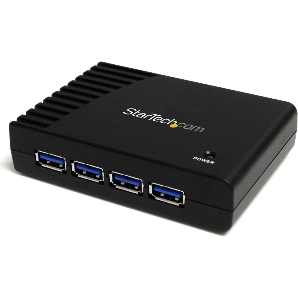 image:imageStarTechcom 4Port USB 30 SuperSpeed Hub with Power Adapter 5Gbps Portable Multiport USBA Dock IT Pro USB Port Expansion Hub for PCMac 4 Port Powered USB Hub for PC ST4300USB34 x USBA