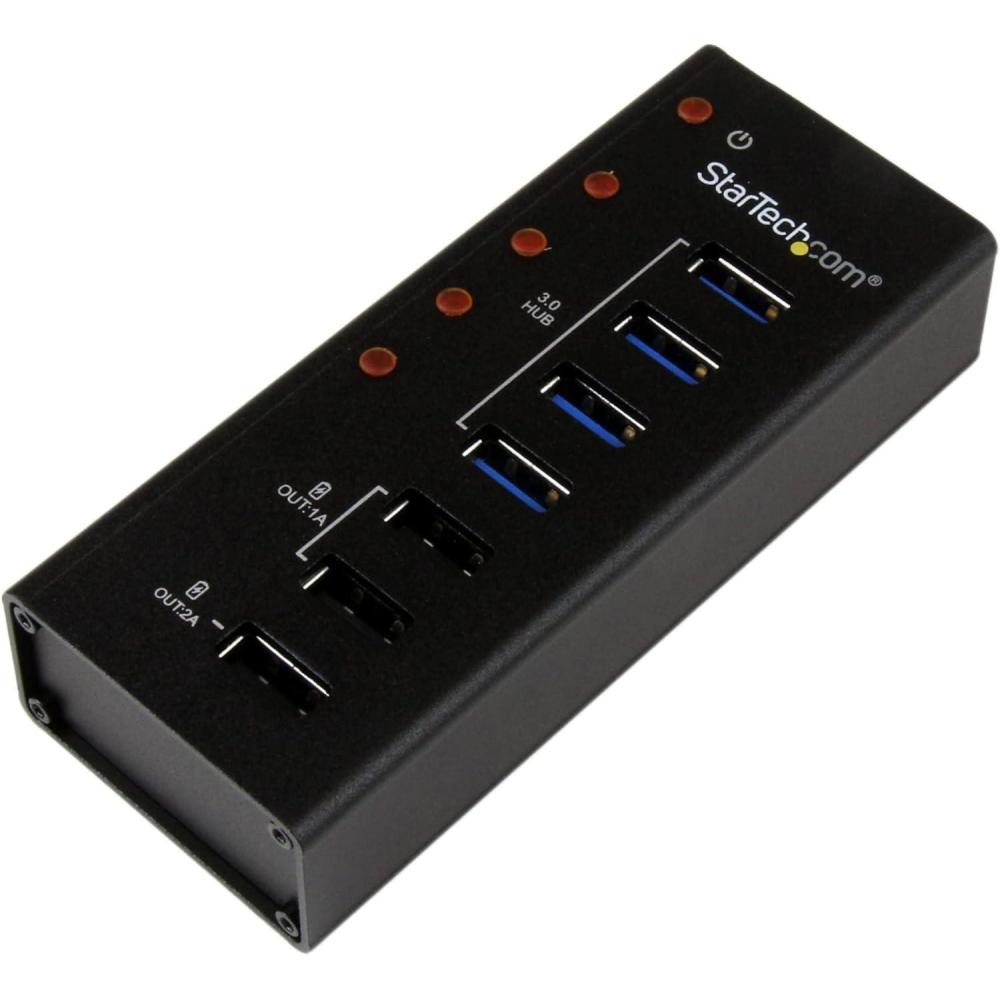 image:imageStarTechcom 7 Port USB 30 Charging Hub 4 x USBA 3 x USBA Dedicated Charging Ports Powered Mountable USB Charging Station ST4300U3C34 Port 3 Charge Port