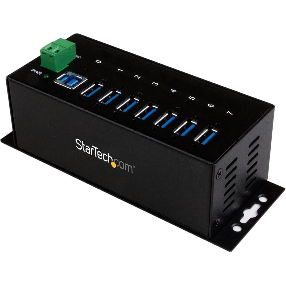image:imageStarTechcom 7Port USB 30 Hub  5Gbps  Metal Industrial USBA Hub with ESD Protection amp 350W Surge Protection  Din Rail Wall or Desk Mountable  TAA Compliant USB Expander Hub ST7300USBME