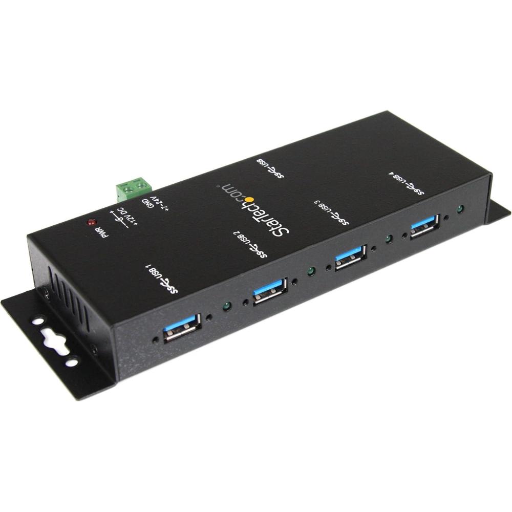 image:imageStarTechcom Mountable USB 30 hub  Industrial  Rugged  Black Metal  Bus Powered  USB 3 Hub  USB Extender  Powered USB 30 Hub