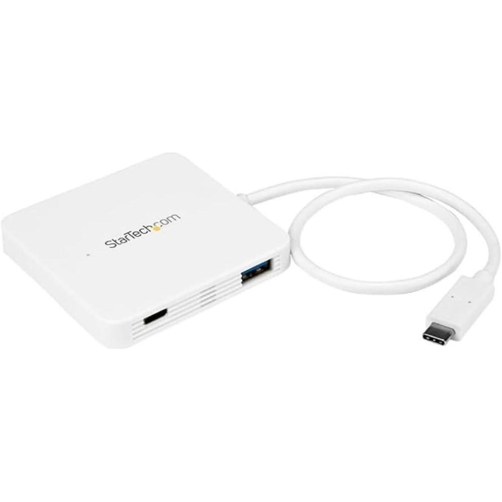 image:imageStarTechcom USB C Hub Powered White 3 Port USBC to USBA 3X and GbE RJ45 1x USB to Ethernet USB Port Expander HB30C3APDW