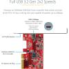 StarTech.com 1-Port USB 3.2 Gen 2×2 PCIe Card, USB-C 20Gbps PCI Express 3.0 x4 Adapter, Data Only, Windows/macOS/Linux, TAA
