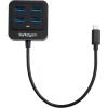 StarTech.com 4-Port USB C Hub – USB-C to 4X USB-A Ports – SuperSpeed 10Gbps USB 3.1/3.2 Gen 2 Type-C Hub – USB Bus Powered – Portable/Compact USB-C to USB Adapter Hub for Laptop – Aluminum (HB31C4AB)