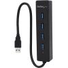 StarTech.com 4-Port USB Hub, USB A to 4x USB-A Ports, USB 3.2 5Gbps, Bus-Powered, Portable Laptop Hub Expansion(Black)