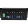 StarTech.com 7-Port USB 3.0 Hub – 5Gbps – Metal Industrial USB-A Hub with ESD Protection & 350W Surge Protection – Din Rail Wall or Desk Mountable – TAA Compliant USB Expander Hub (ST7300USBME)