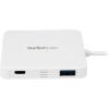 StarTech.com USB C Hub – Powered – White – 3 Port USB-C to USB-A (3X) and GbE RJ45 (1x) – USB to Ethernet – USB Port Expander (HB30C3APDW)