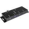 StarTech.com Mountable USB 3.0 hub – Industrial – Rugged – Black Metal – Bus Powered – USB 3 Hub – USB Extender – Powered USB 3.0 Hub