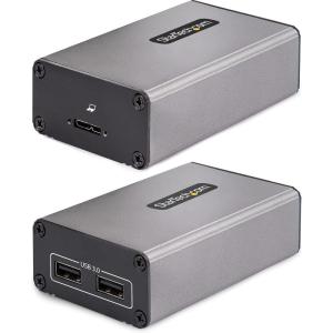 StarTech.com 2-Port USB 3.0 Extender Over OM3 Multimode Fiber – LC/LC – 2X USB-A Hub – 5Gbps – 350m (1150ft) Range – Durable USB Fiber Optic Extender – Optical USB Extender, TAA
