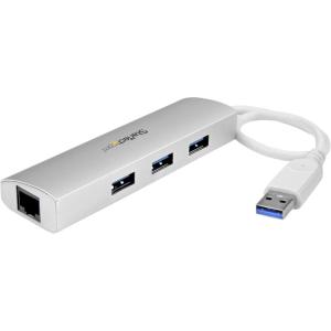 StarTech.com 3-Port USB Hub with Ethernet, 3x USB-A Ports, Gigabit Ethernet, USB 3.2 5Gbps, Bus-Powered, Portable Laptop Hub