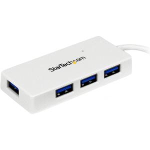 StarTech.com 4-Port USB Hub, USB A to 4x USB-A Ports, USB 3.2 5Gbps, Bus-Powered, Portable Laptop Hub Expansion(White)