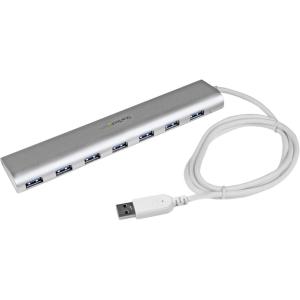StarTech.com 7-Port USB Hub, USB A to 7x USB-A Ports, USB 3.2 5Gbps, Self-Powered, Portable Laptop Hub with power supply