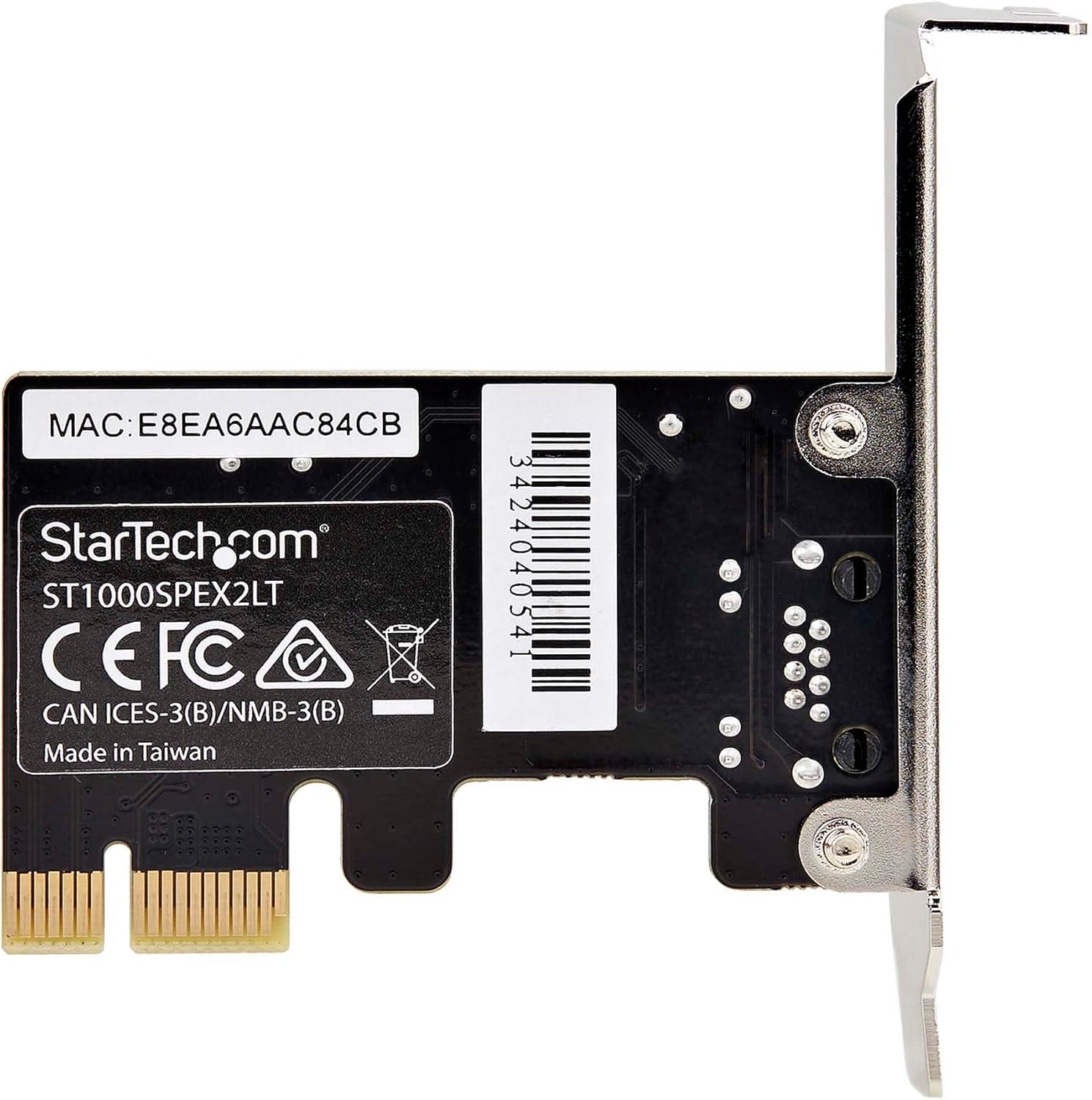 image:imageStarTechcom 1Port Gigabit PCIe Network Adapter Card LowProfile NIC PCI Express LAN Card Realtek RTL8111H TAA Compliant