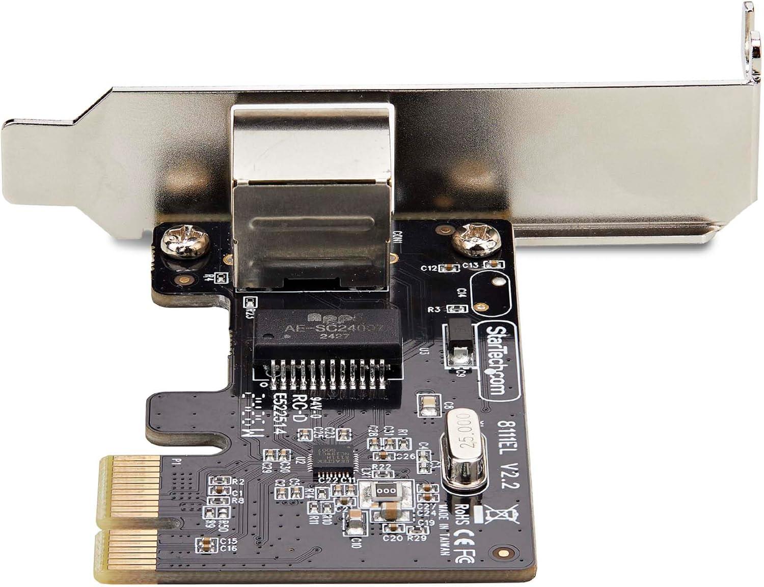 image:imageStarTechcom 1Port Gigabit PCIe Network Adapter Card LowProfile NIC PCI Express LAN Card Realtek RTL8111H TAA Compliant