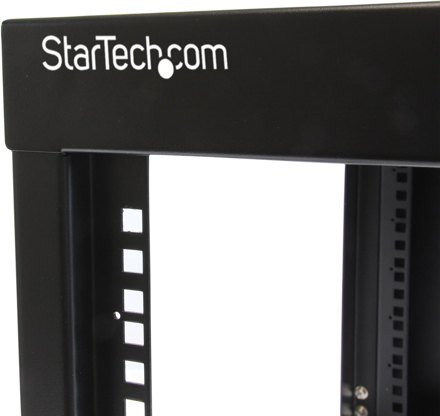 image:imageStarTechcom 4Post 12U Hinged WallMount Network Rack 19 Open Frame Server Rack with 198in Mounting Depth Wall Mount Swing Out Data Rack for IT AV Computer Equipment TAA RK1219WALLOH8U