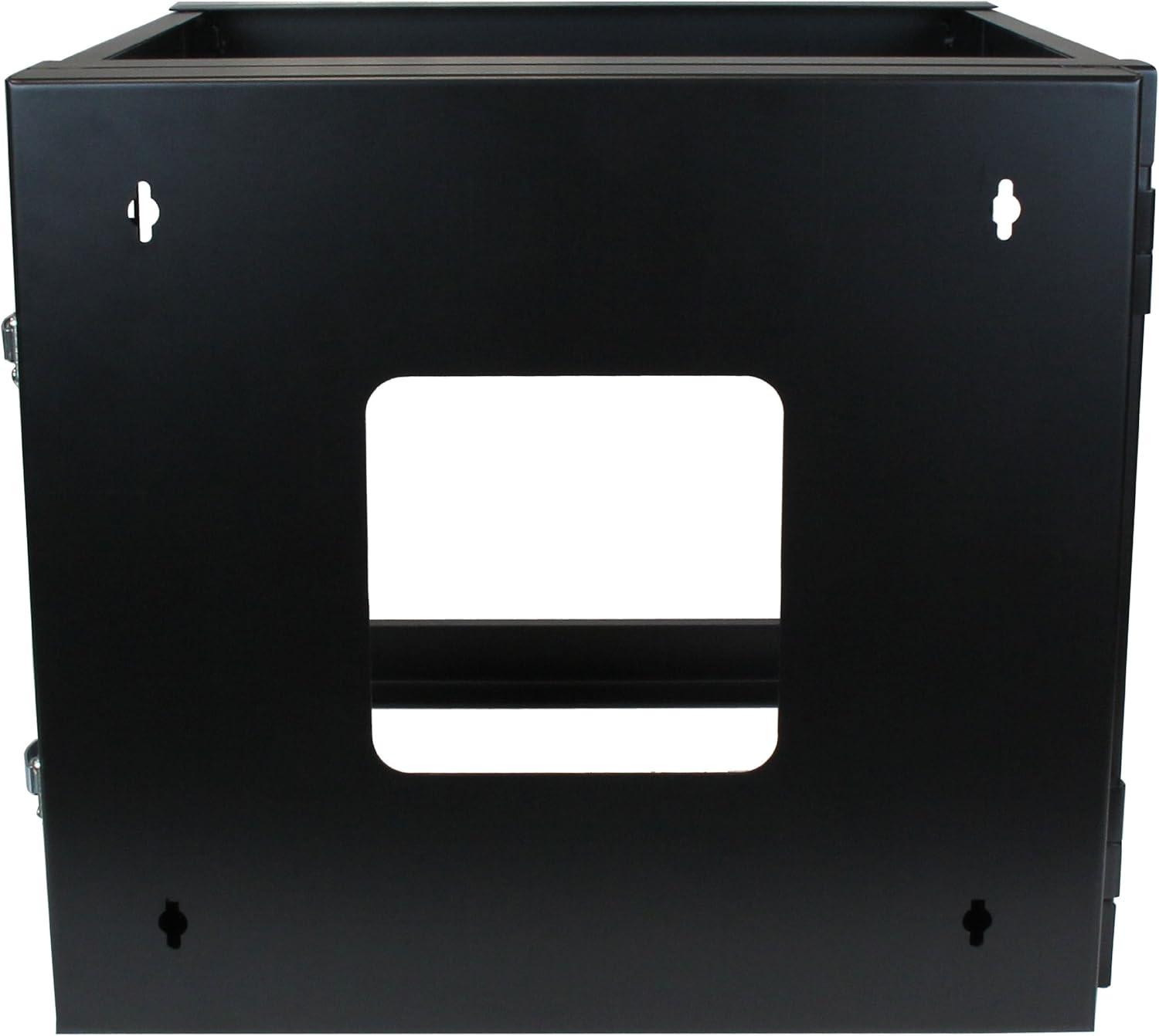 image:imageStarTechcom 4Post 12U Hinged WallMount Network Rack 19 Open Frame Server Rack with 198in Mounting Depth Wall Mount Swing Out Data Rack for IT AV Computer Equipment TAA RK1219WALLOH8U